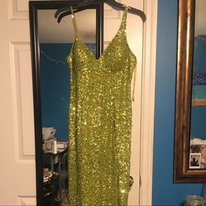 Green Sequin Prom Dress